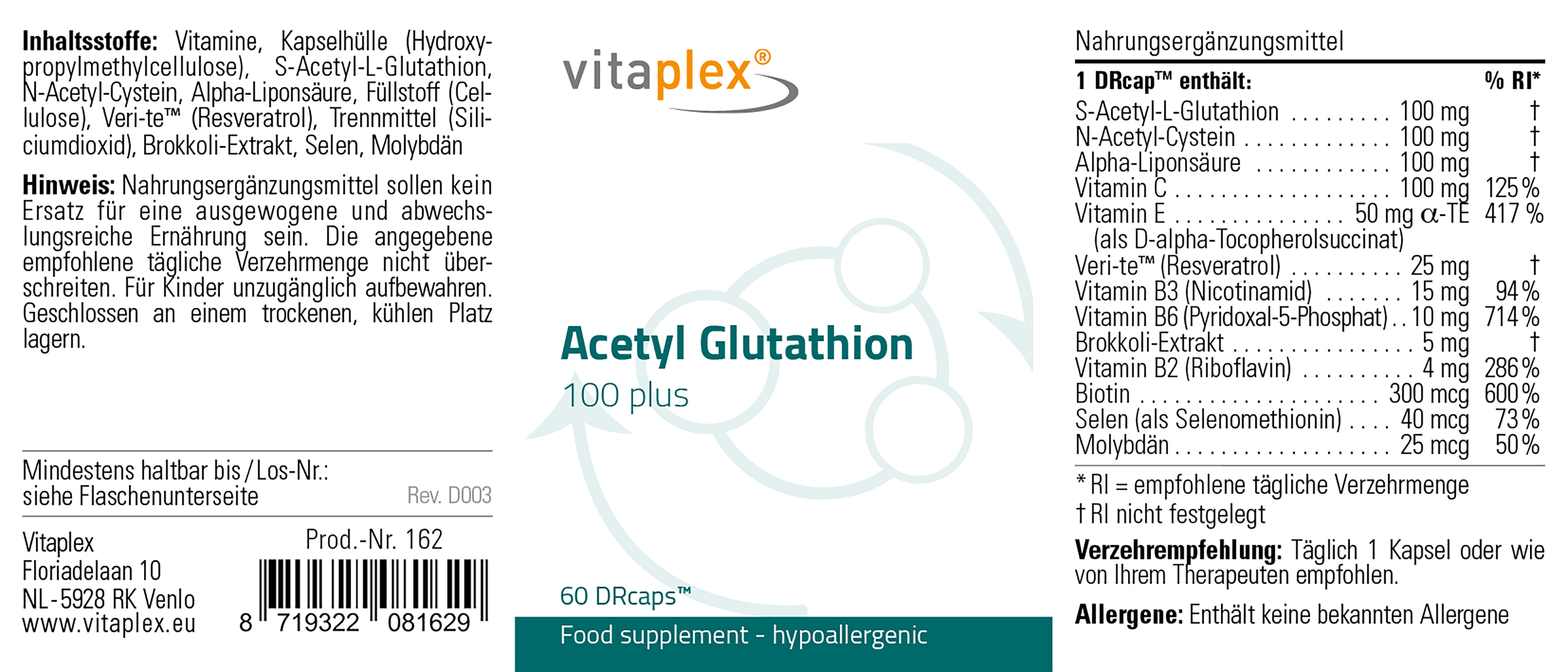 Acetyl Glutathion 100 plus 