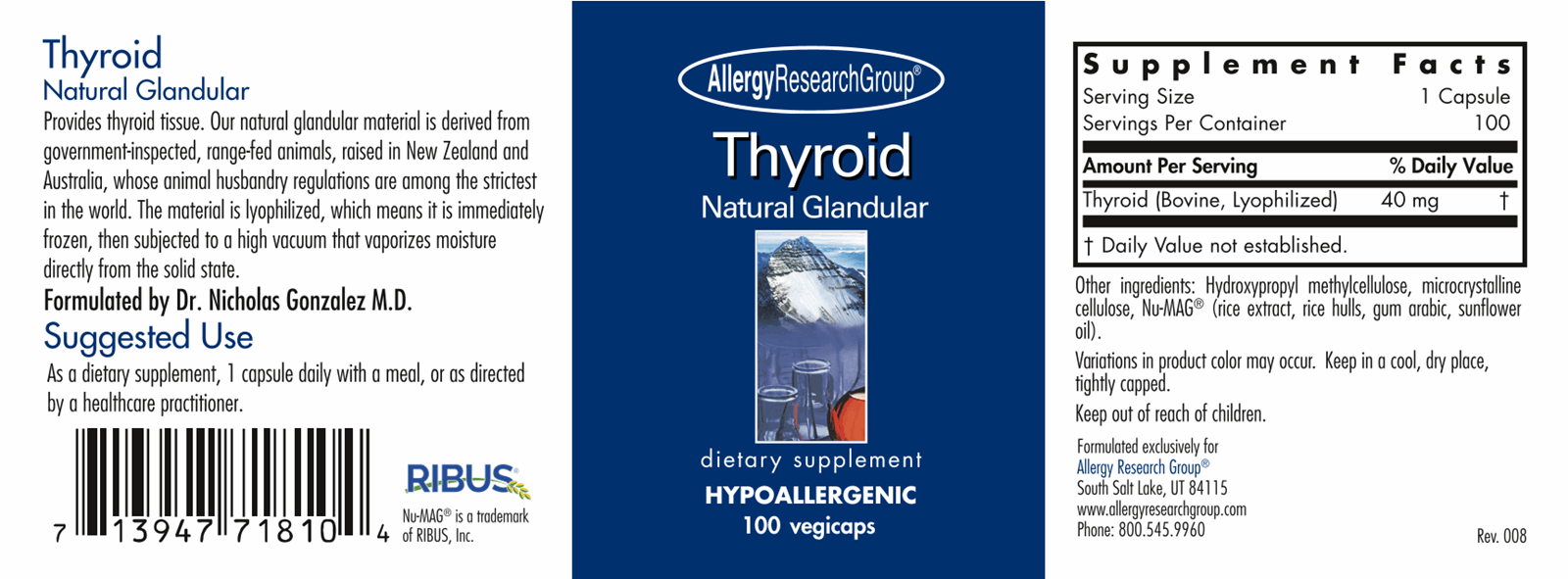 Thyroid Natural Glandular 