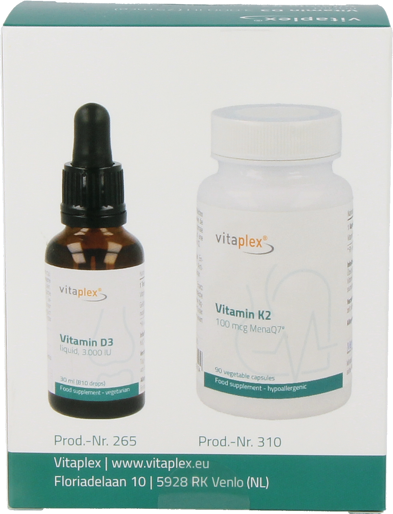 Combi deal Vitaplex vitamin D3 and Vitaplex K2 