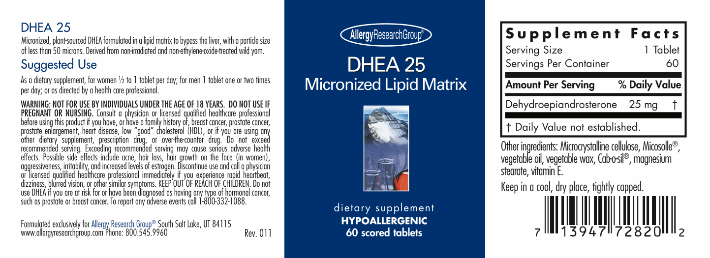 DHEA 25 mg lipid matrix 