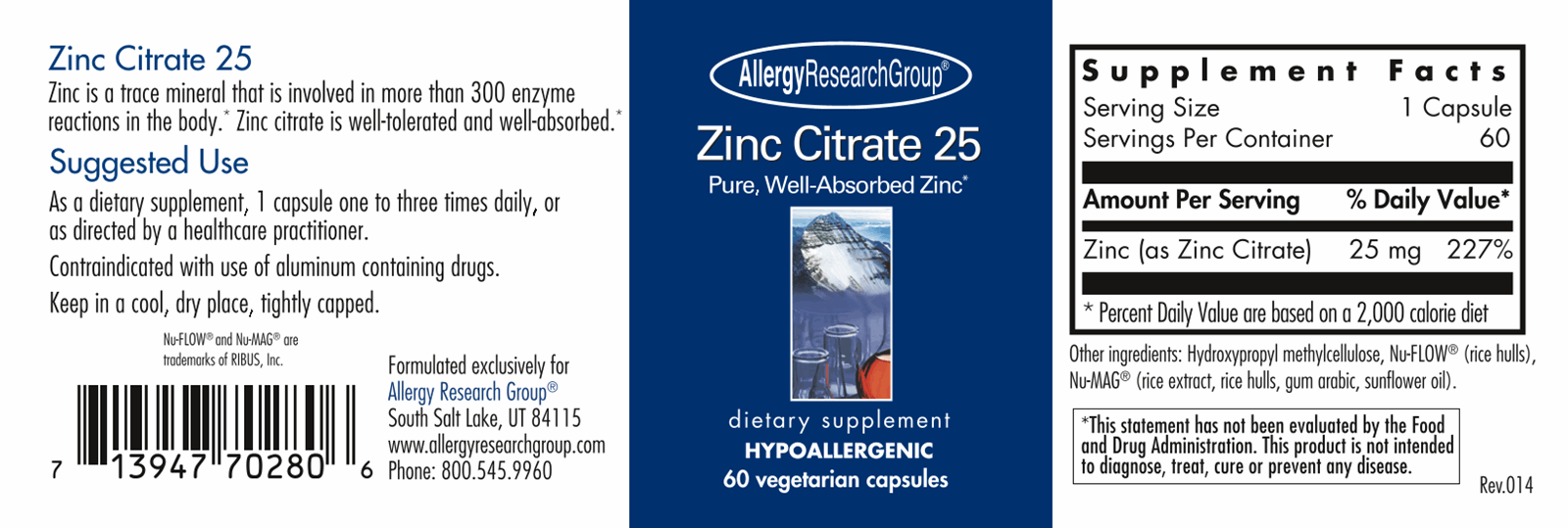 Zinc Citrate 25 