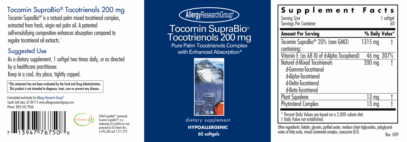 Tocomin SupraBio® Tocotrienols 200 mg 