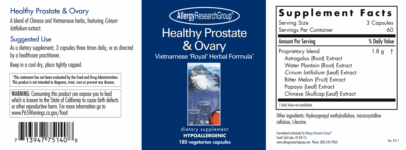 Healthy Prostate & Ovary 