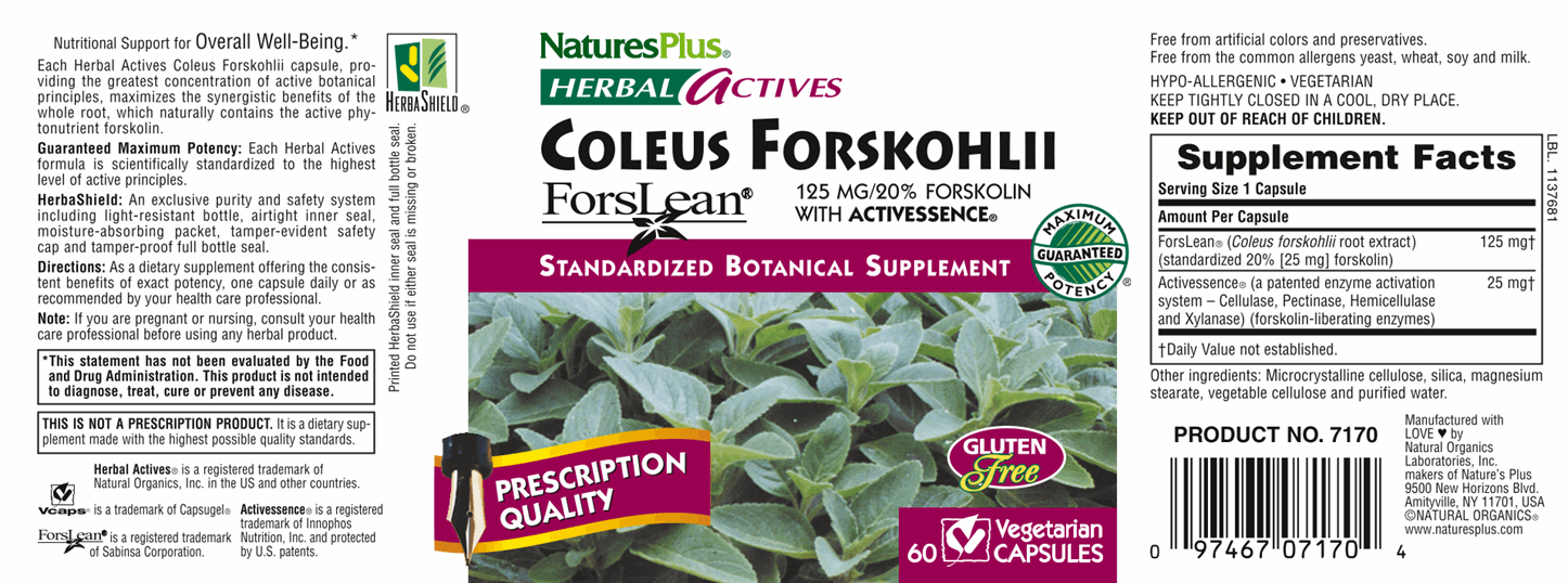 Coleus Forskohlii 125 mg 