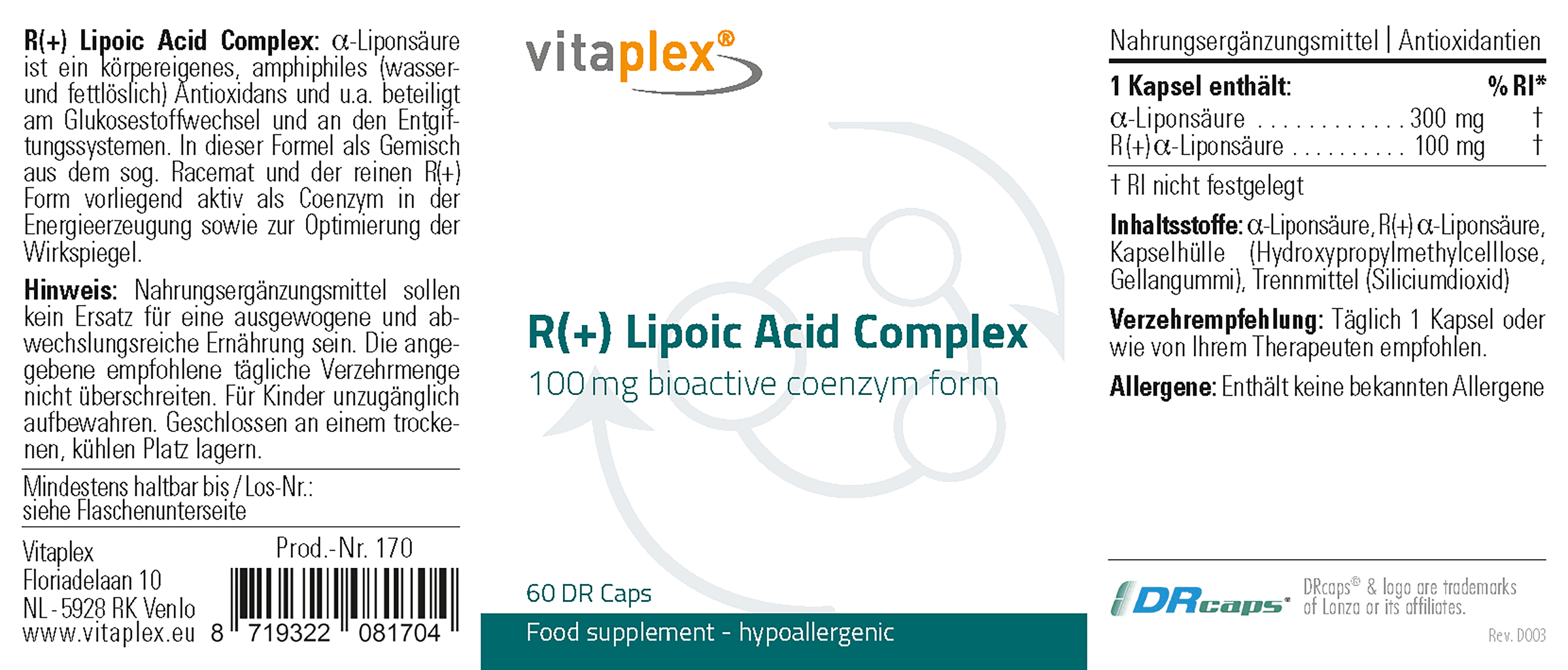 R(+) Lipoic Acid Complex 