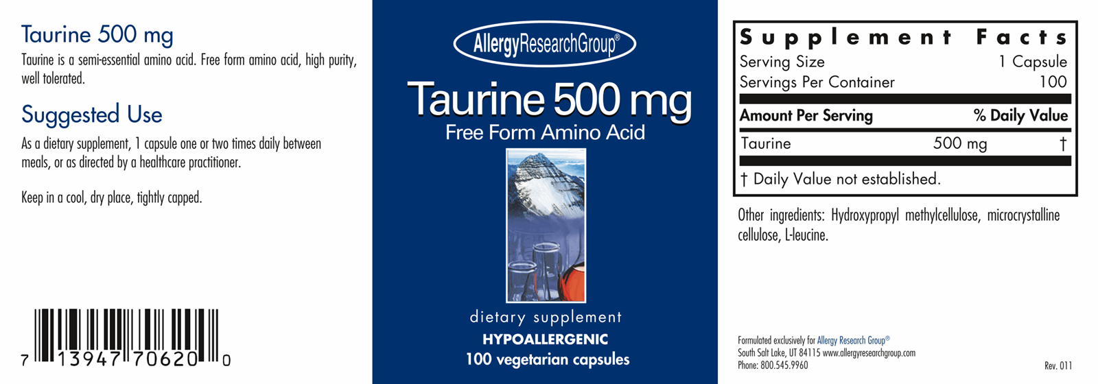 Taurine 500 mg 