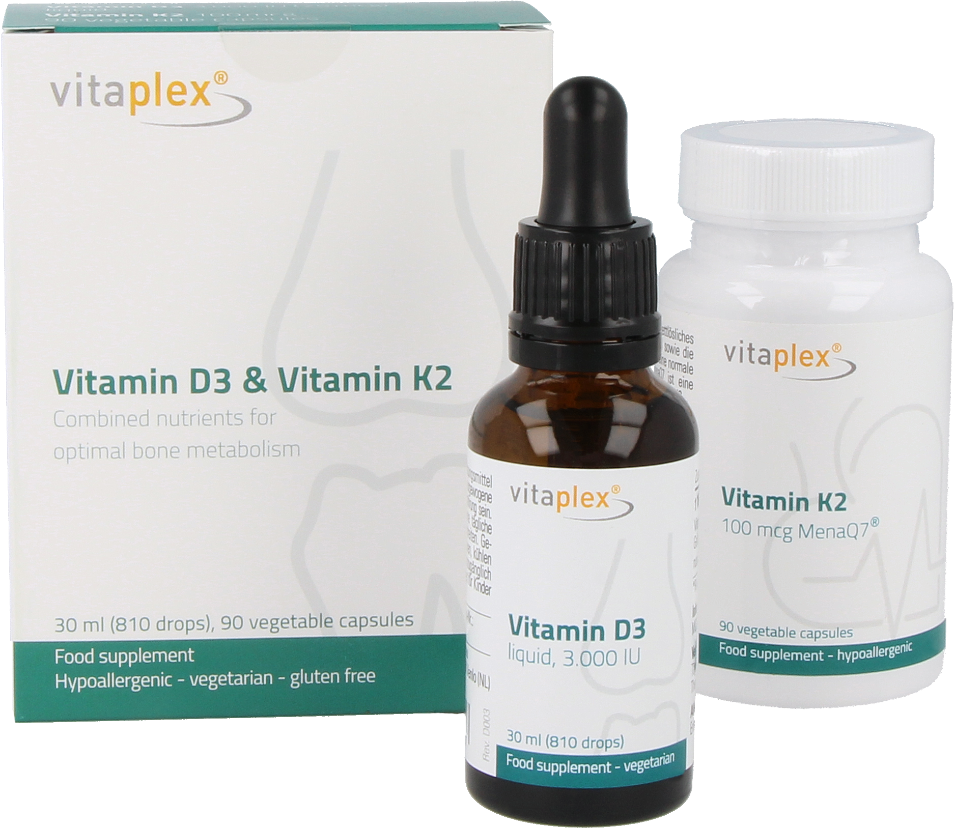 Combi deal Vitaplex vitamin D3 and Vitaplex K2 