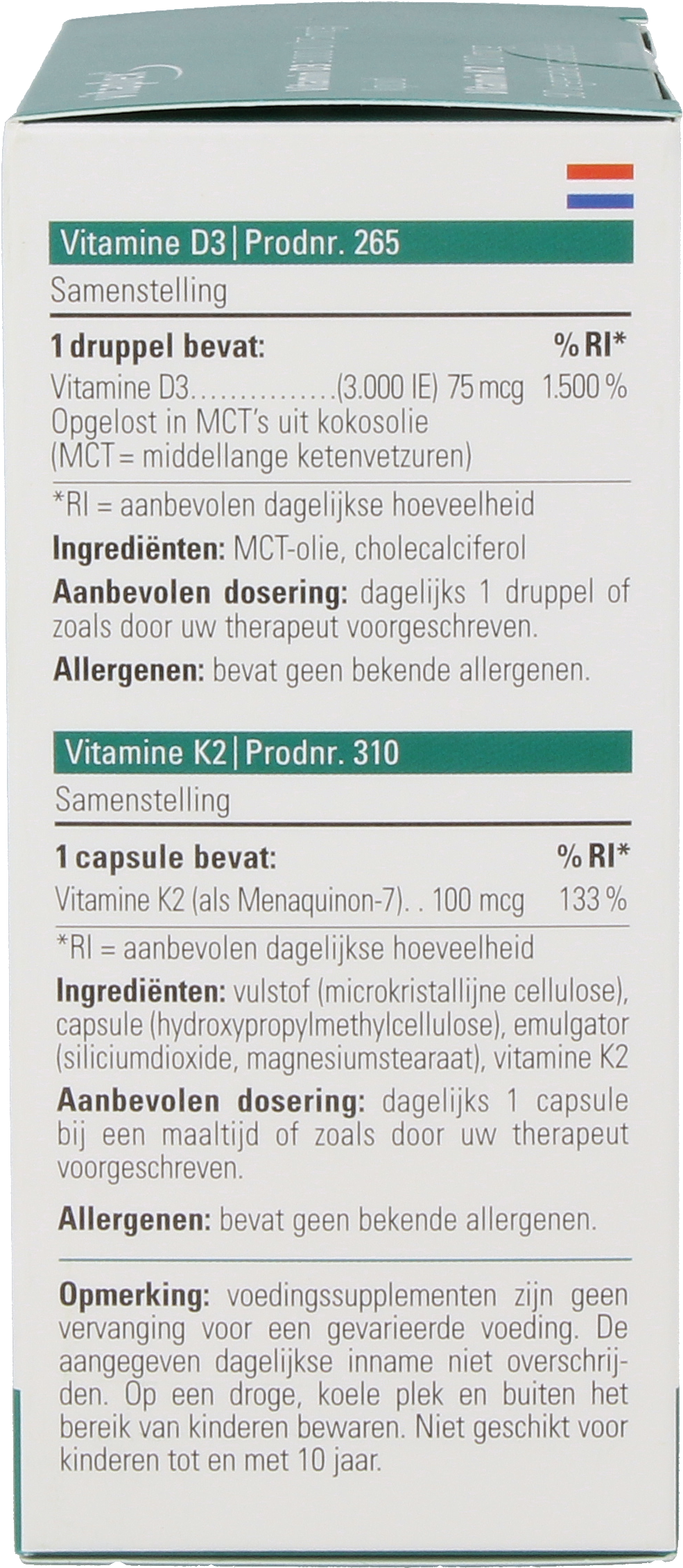 Kombinationsangebot Vitamin D3 und K2 (3.000 IE D3 + 100 mcg K2)