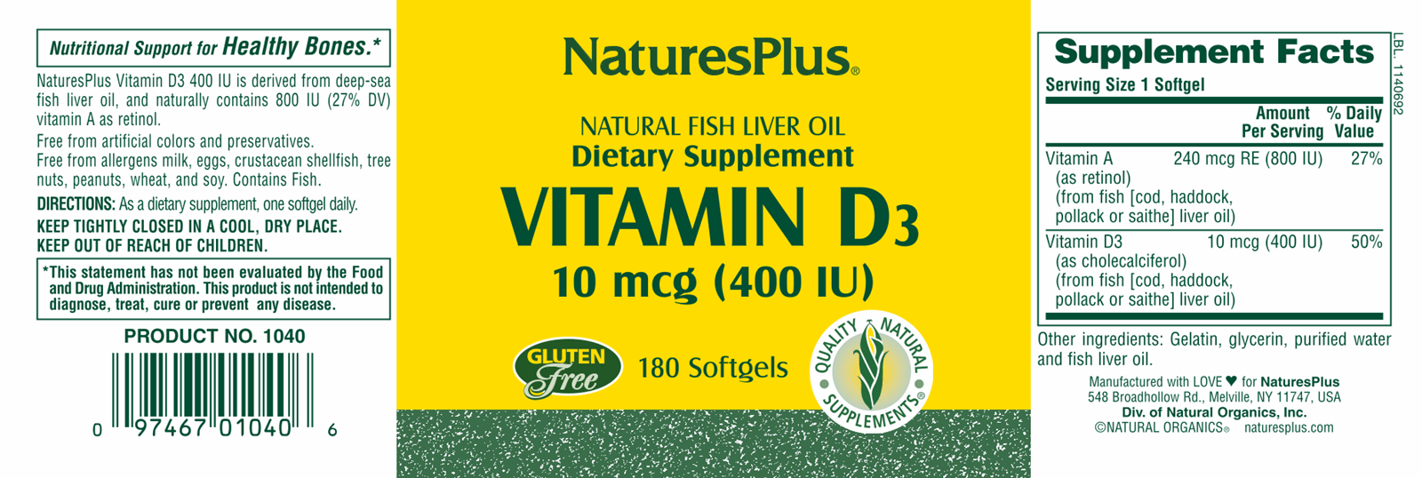 Vitamin D3 400 IU 