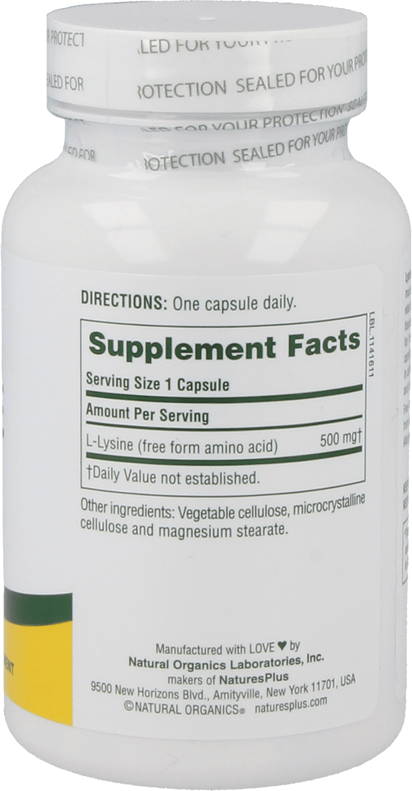 L-Lysine 500 mg per capsule 