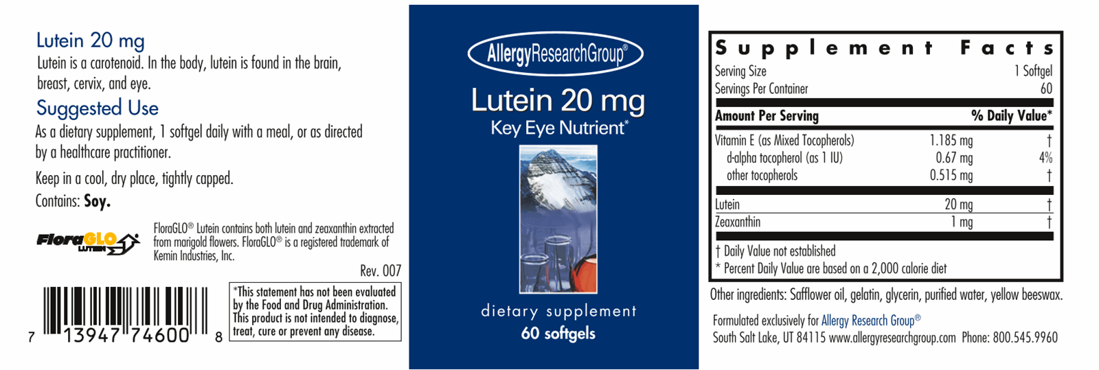 Lutein 20 mg 