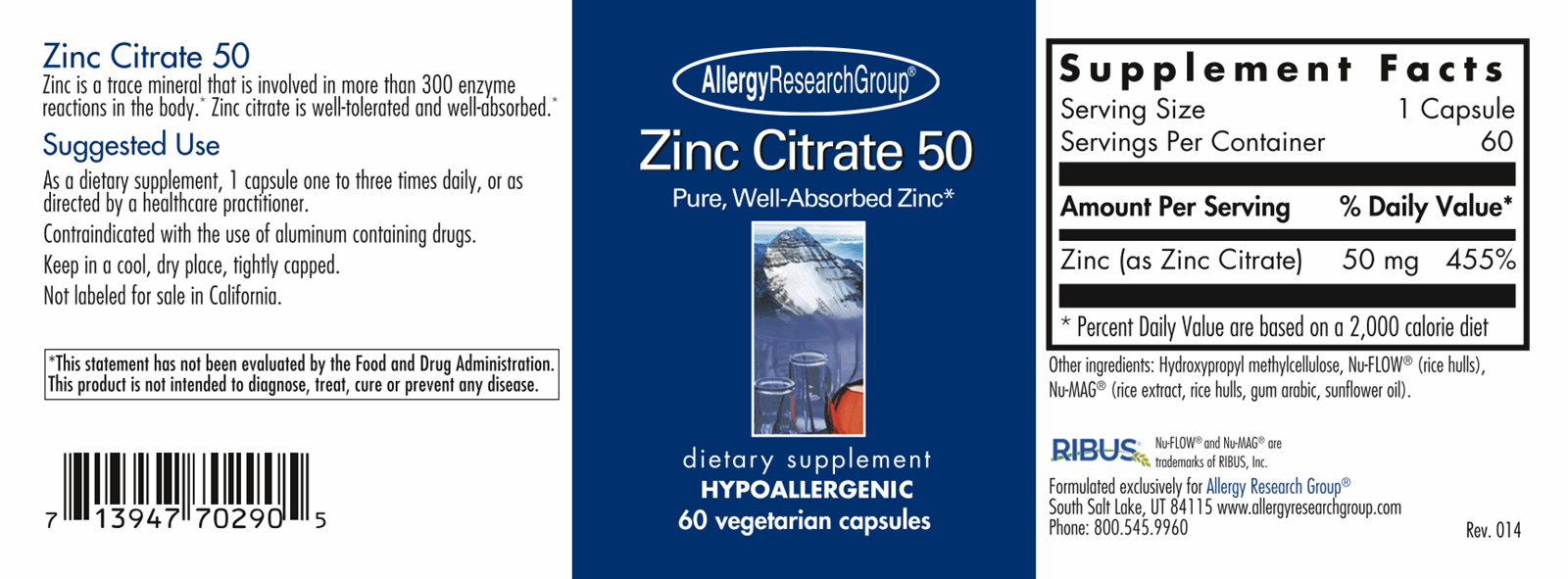 Zinc Citrate 50 mg