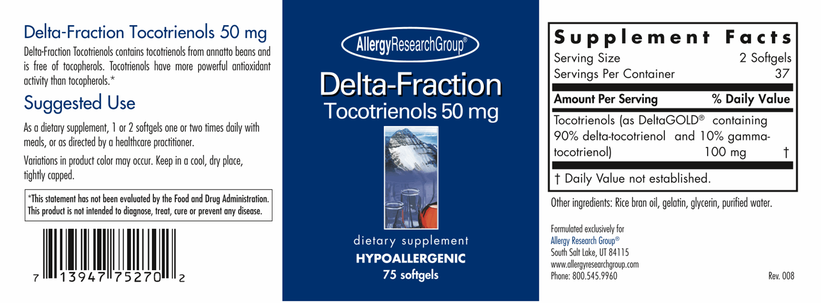 Delta-Fraction Tocotrienols 50mg 