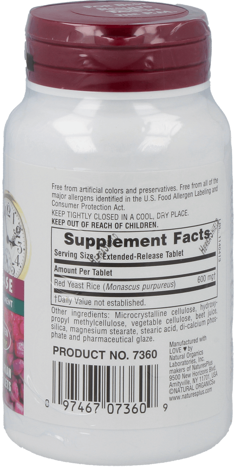 Red Yeast Rice Sustained Release 600mg 