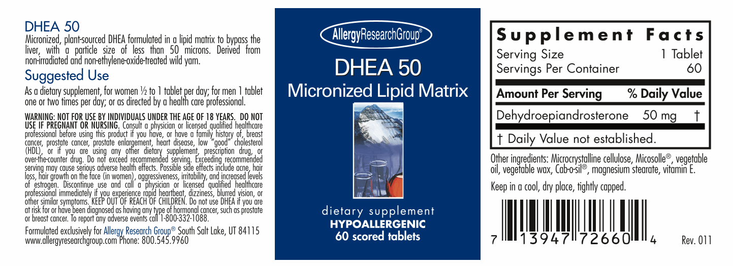 DHEA 50 mg lipid matrix 