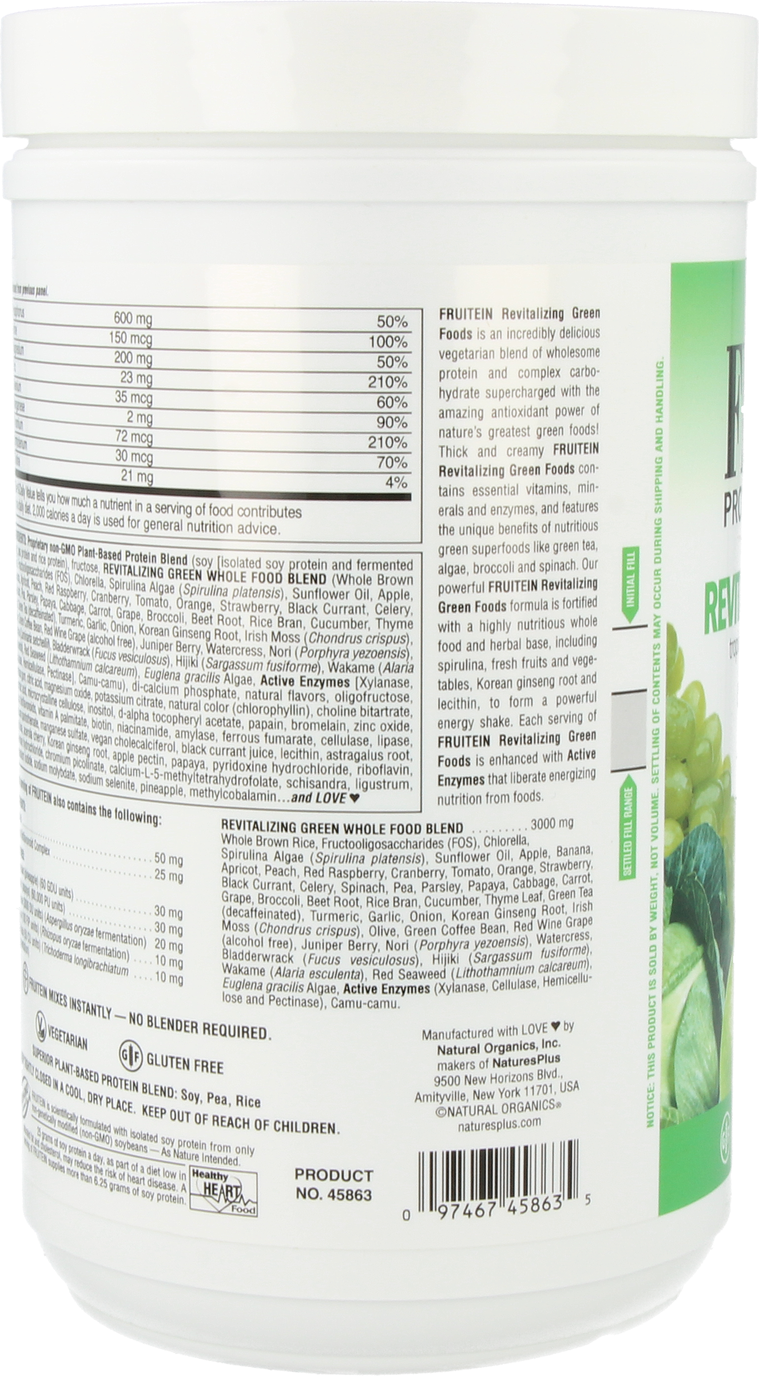 Fruitein® Revitalizing Green Foods mit 576g für 16 Portionen 
